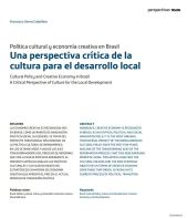 Una perspectiva crítica de la cultura para el desarrollo local