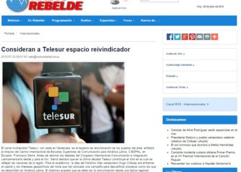 Consideran a Telesur espacio reivindicador