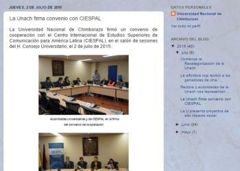 Noticias UNACH: firma convenio con CIESPAL