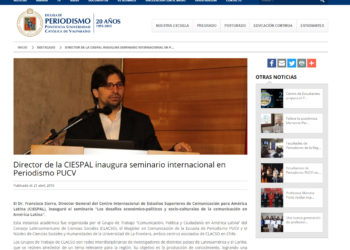 Director de CIESPAL inaugura seminario internacional en Periodismo PUCV