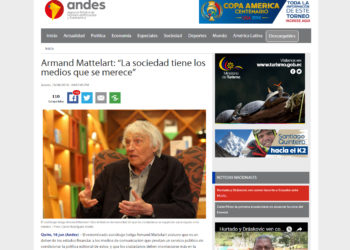 Armand Mattelart: “La sociedad tiene los medios que se merece”
