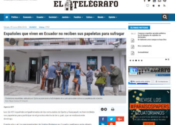 Españoles que viven en Ecuador no reciben sus papeletas para sufragar