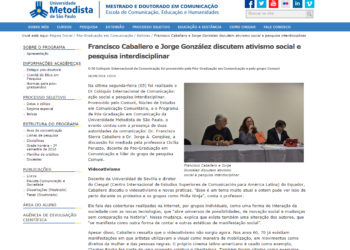Francisco Caballero e Jorge González discutem ativismo social e pesquisa interdisciplinar