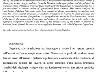 IDEOLOGÍA E CRÍTICA DELLA CULTURA IN BOLÍVAR ECHEVERRÍA. Elementi per una teoria decoloniale della comunicazione