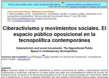 Ciberactivismo y movimientos sociales. El espacio público oposicional en la tecnopolítica contemporánea