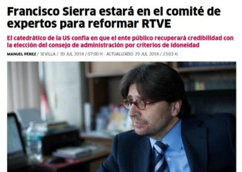 Francisco Sierra estará en el comité de expertos para reformar RTVE